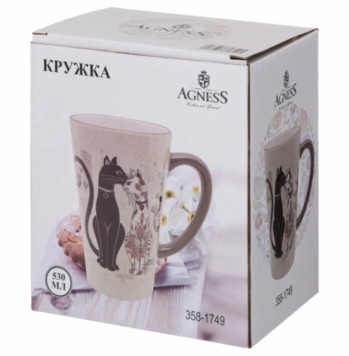 AGNESS Парижские коты кружка 530мл 358-1749